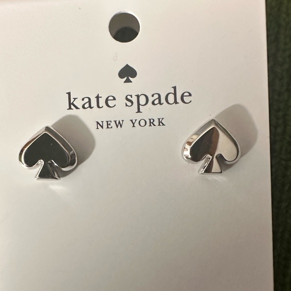 NWT Kate Spade Everyday Spade Metal Studs, Silver - Picture 4 of 6